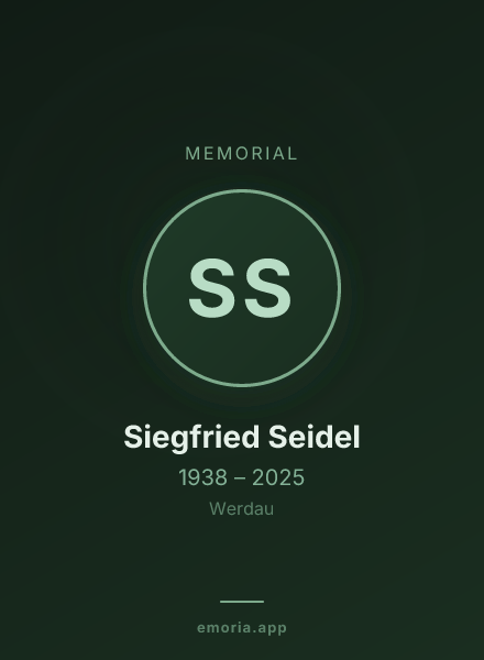 Memorial portrait of Siegfried Seidel