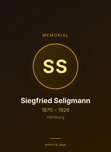 Memorial portrait of Siegfried Seligmann