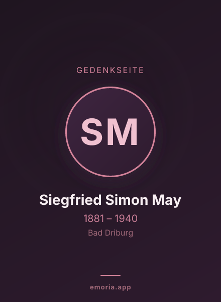 Gedenkportrait von Siegfried Simon May