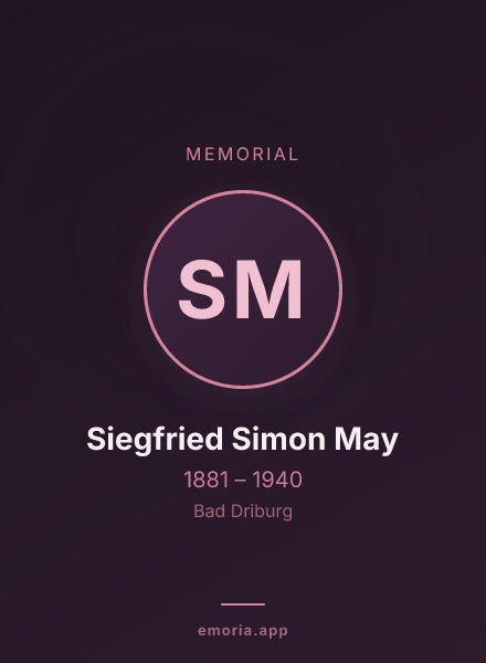 Memorial portrait of Siegfried Simon May