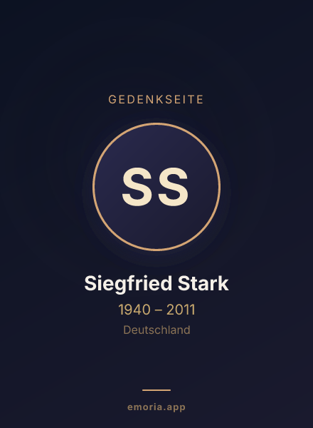 Gedenkportrait von Siegfried Stark