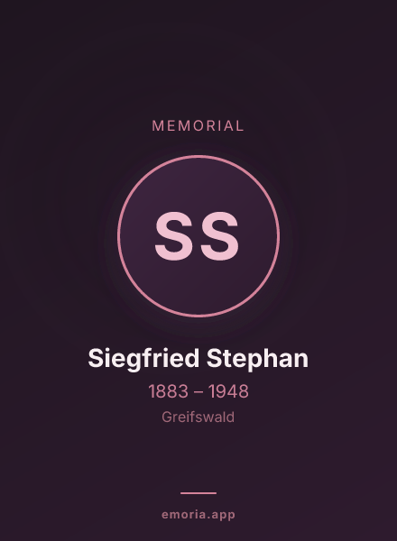 Memorial portrait of Siegfried Stephan