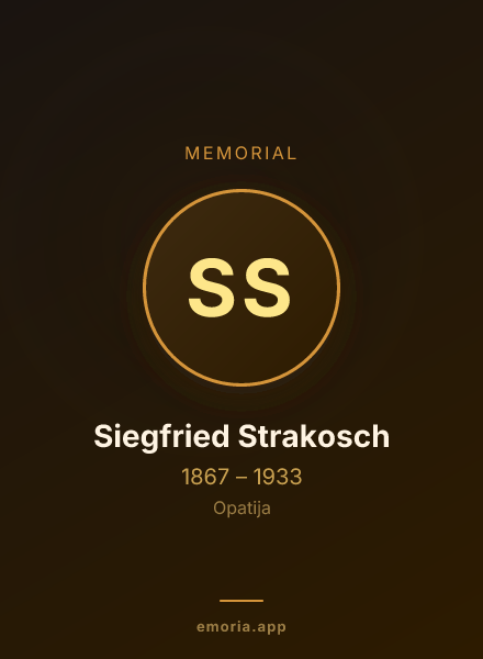 Memorial portrait of Siegfried Strakosch