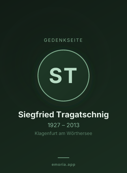 Gedenkportrait von Siegfried Tragatschnig