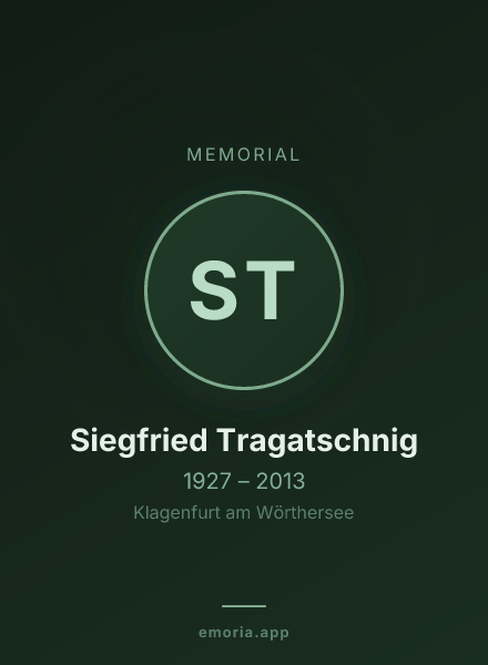 Memorial portrait of Siegfried Tragatschnig