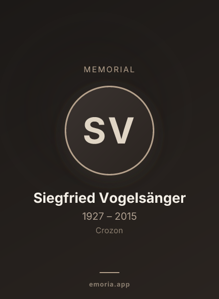 Memorial portrait of Siegfried Vogelsänger