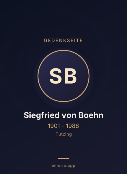 Gedenkportrait von Siegfried von Boehn
