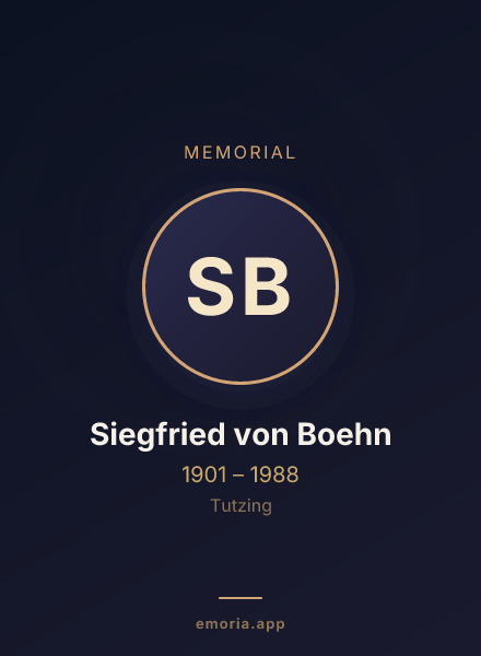 Memorial portrait of Siegfried von Boehn