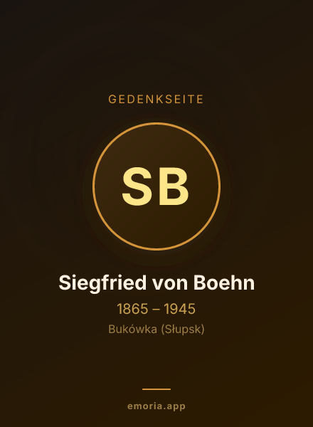 Gedenkportrait von Siegfried von Boehn