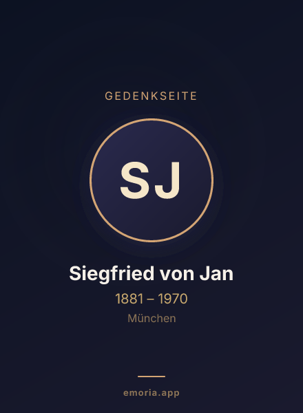 Gedenkportrait von Siegfried von Jan