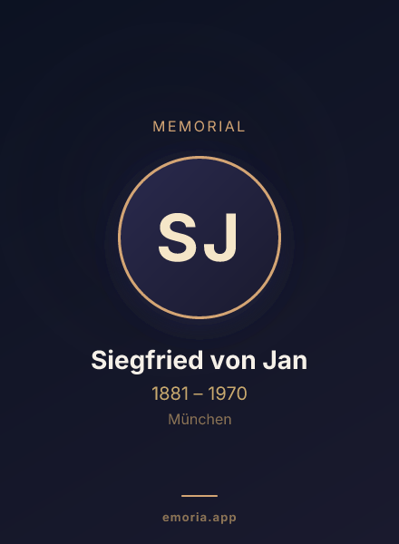 Memorial portrait of Siegfried von Jan
