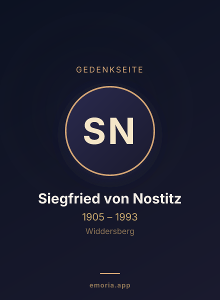 Gedenkportrait von Siegfried von Nostitz