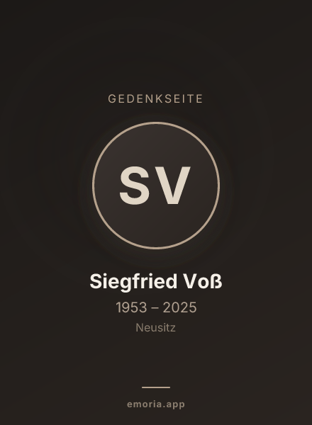 Gedenkportrait von Siegfried Voß