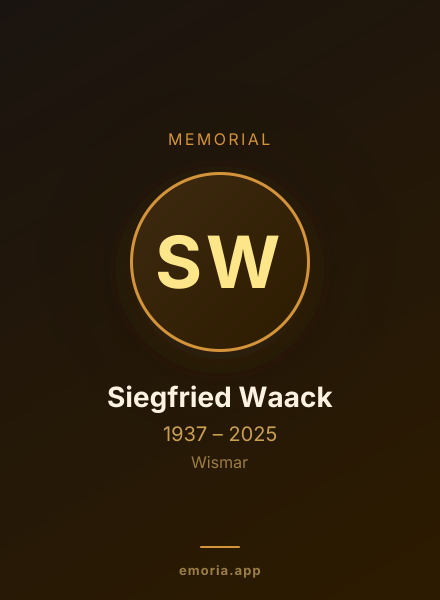Memorial portrait of Siegfried Waack