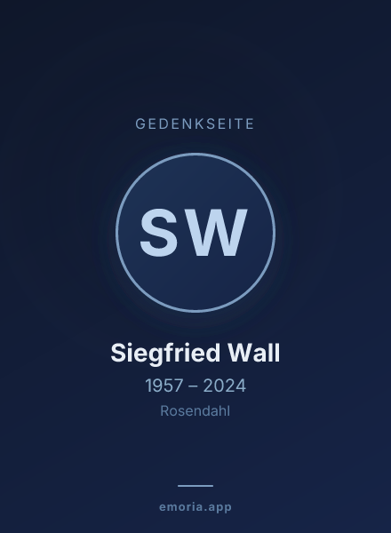 Gedenkportrait von Siegfried Wall