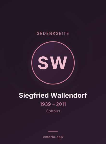 Gedenkportrait von Siegfried Wallendorf