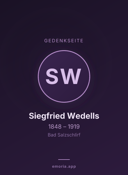 Gedenkportrait von Siegfried Wedells