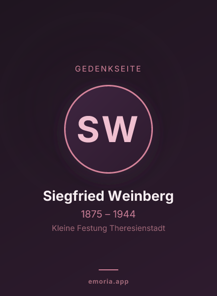 Gedenkportrait von Siegfried Weinberg