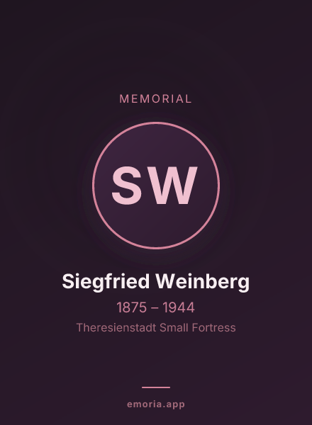 Memorial portrait of Siegfried Weinberg