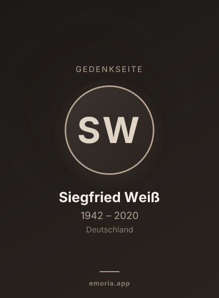 Gedenkportrait von Siegfried Weiß