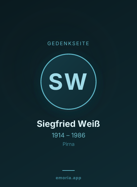 Gedenkportrait von Siegfried Weiß