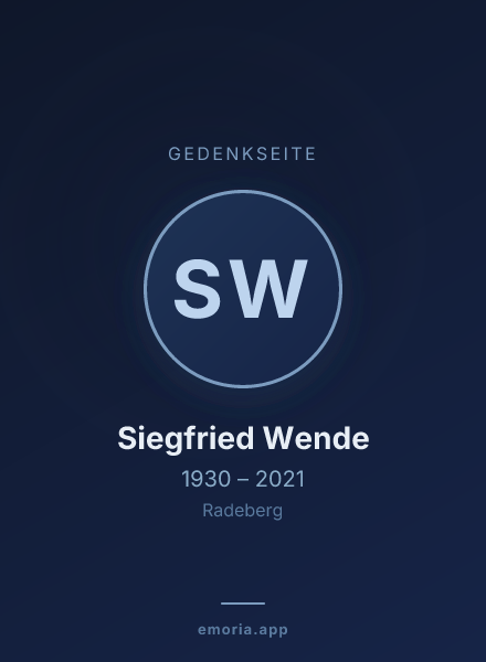 Gedenkportrait von Siegfried Wende