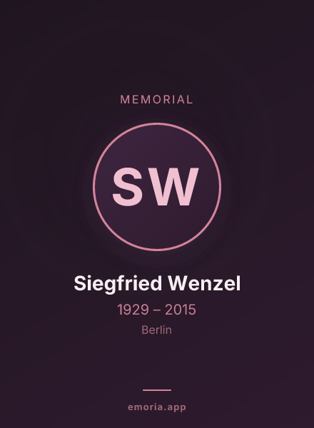 Memorial portrait of Siegfried Wenzel