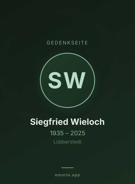 Gedenkportrait von Siegfried Wieloch