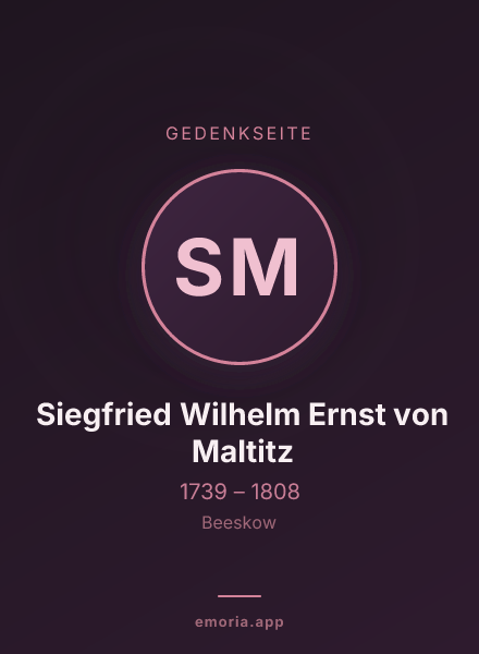 Gedenkportrait von Siegfried Wilhelm Ernst von Maltitz