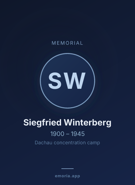 Memorial portrait of Siegfried Winterberg