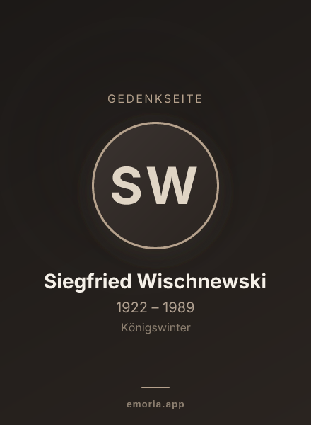 Gedenkportrait von Siegfried Wischnewski