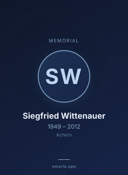 Memorial portrait of Siegfried Wittenauer