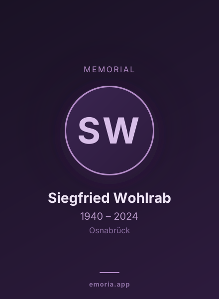 Memorial portrait of Siegfried Wohlrab
