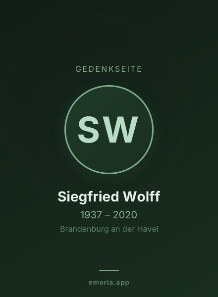 Gedenkportrait von Siegfried Wolff
