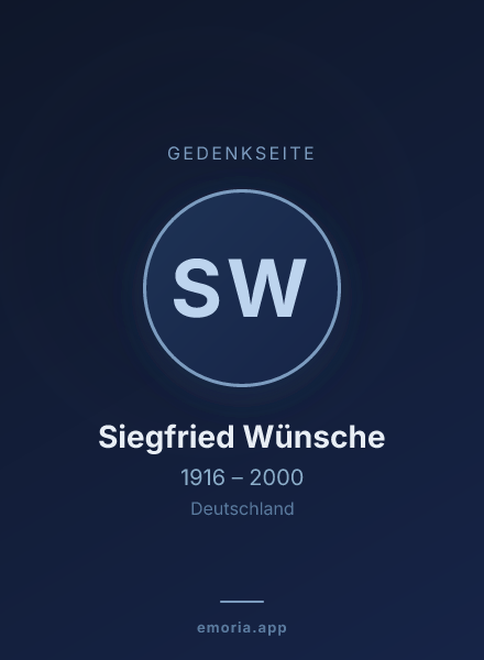 Gedenkportrait von Siegfried Wünsche