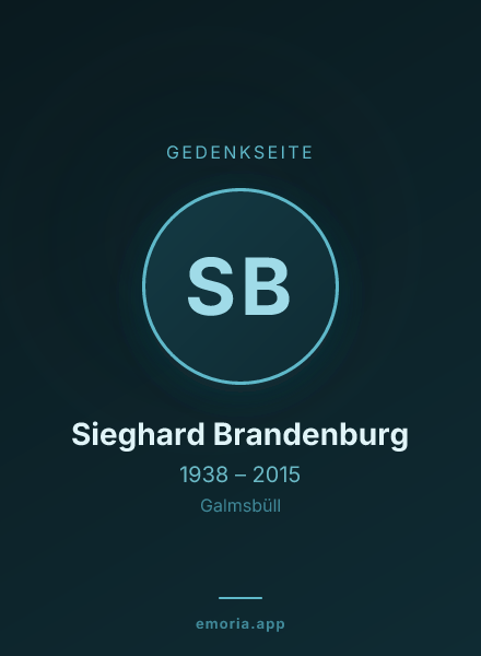 Gedenkportrait von Sieghard Brandenburg