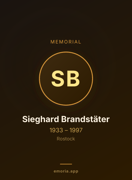 Memorial portrait of Sieghard Brandstäter