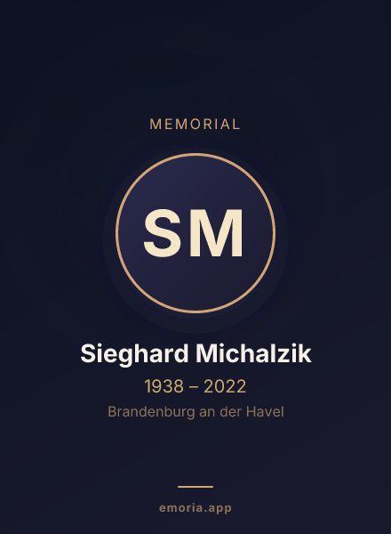 Memorial portrait of Sieghard Michalzik