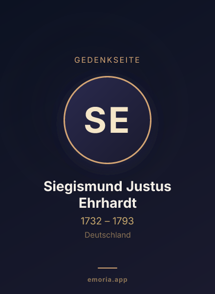 Gedenkportrait von Siegismund Justus Ehrhardt