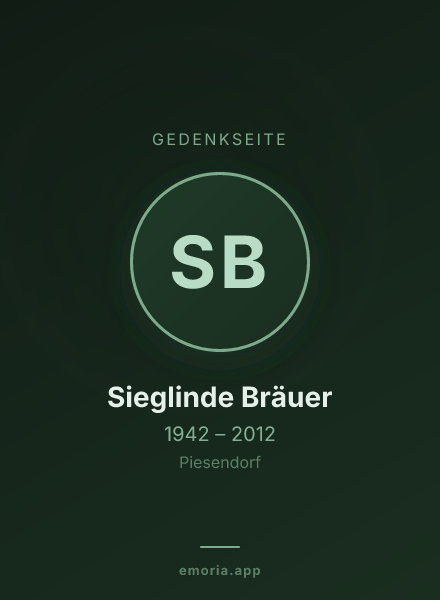Gedenkportrait von Sieglinde Bräuer