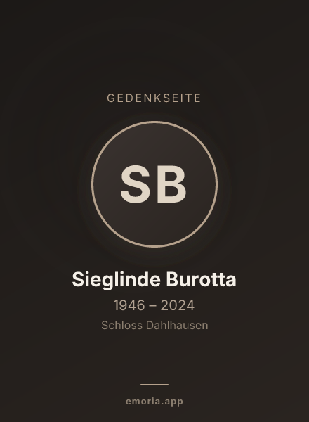 Gedenkportrait von Sieglinde Burotta