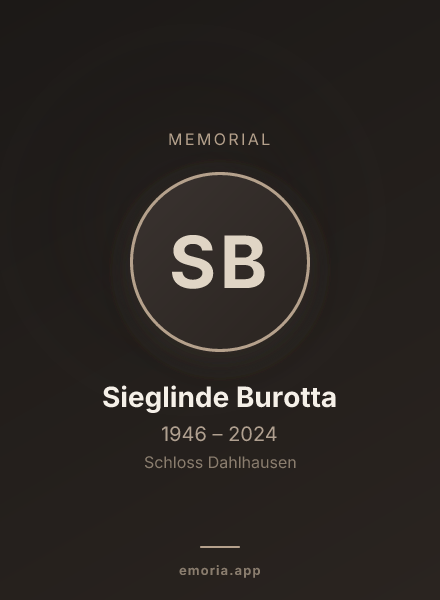 Memorial portrait of Sieglinde Burotta