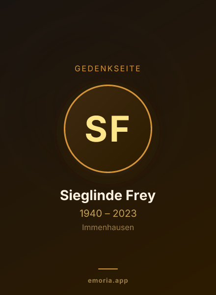 Gedenkportrait von Sieglinde Frey