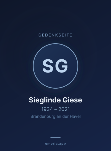Gedenkportrait von Sieglinde Giese