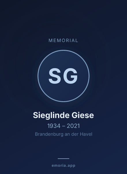Memorial portrait of Sieglinde Giese