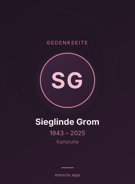 Gedenkportrait von Sieglinde Grom
