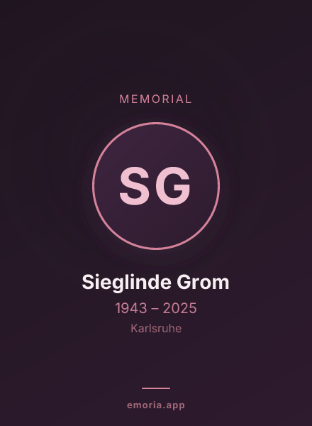 Memorial portrait of Sieglinde Grom