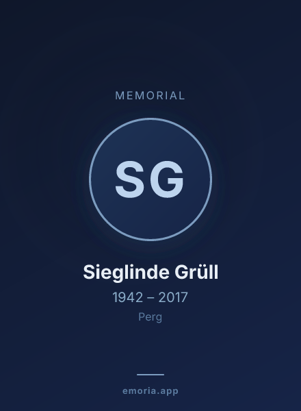 Memorial portrait of Sieglinde Grüll