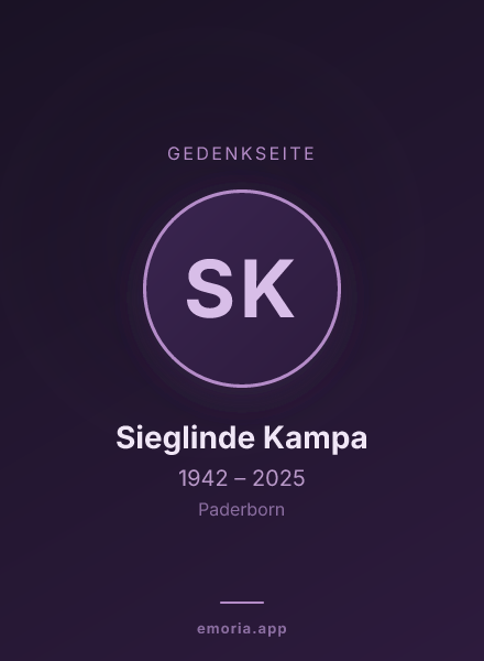 Gedenkportrait von Sieglinde Kampa