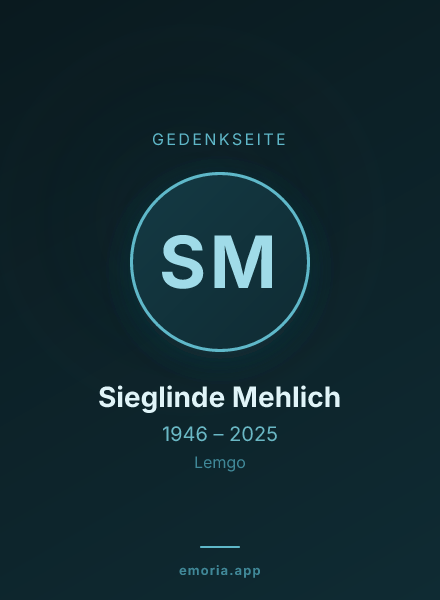 Gedenkportrait von Sieglinde Mehlich